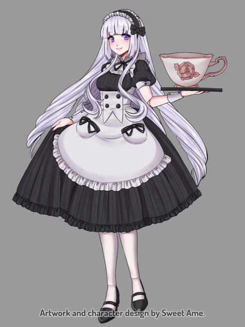 Maid_Zelda Costume design for original character Zelda, featuring a maid dress.
