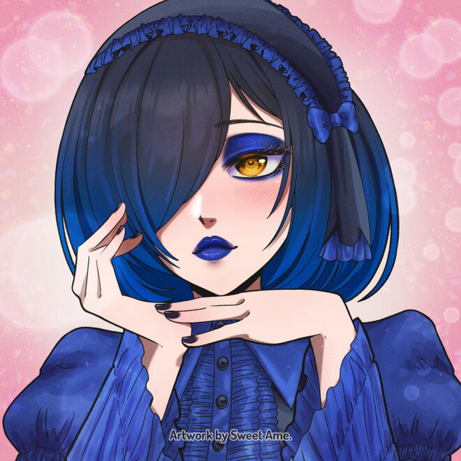 Charm Portrait featuring original character Lilith looking charmingly at the viewer.