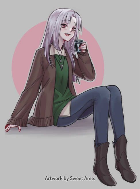 Panqueca Full body illustration featuring an original character nicknamed La Panqueca.