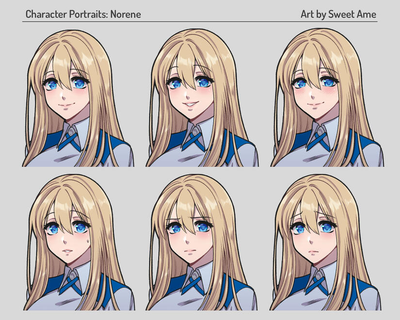 Norene_Expressions Expression sheet for original character Norene.