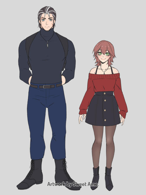 CurtisAndAgatha Alternate costume designs for original characters Curtis and Agatha.