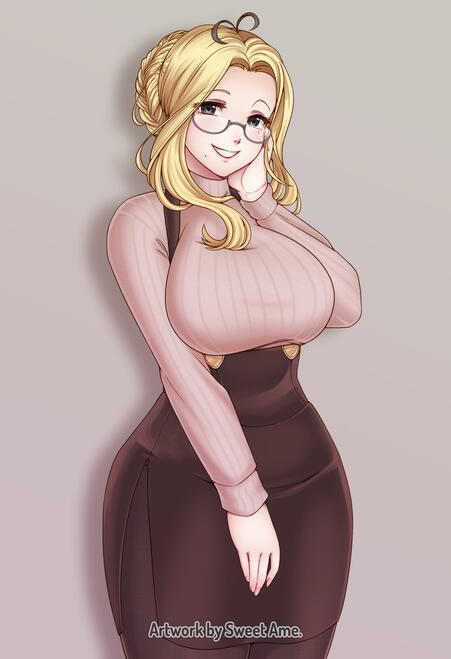 Comm_Blonde Half body illustration featuring a blonde original character from a client. Commission.