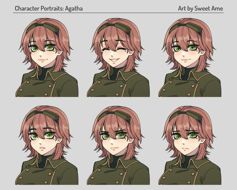 Agatha_Expressions Expression sheet for original character Agatha.