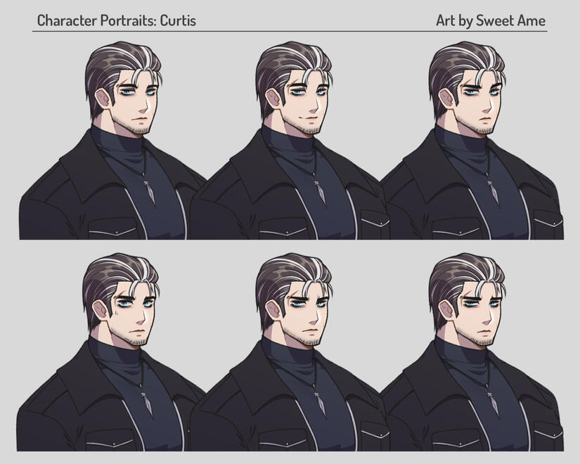 Curtis_Expressions Expression sheet for original character Curtis.